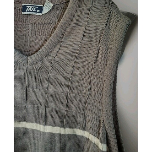 Vintage Tail Men's Golf Vest Sweater Gray V Neck Size L USA - Picture 3 of 7